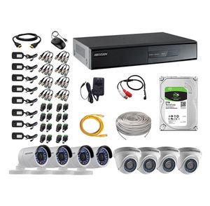 Kit 8 Cámaras de Vigilancia Hikvision Full Hd 1080P Disco 2Tb P2p Kit de Micrófono