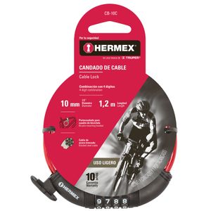 Candado Cadena de Acero Hermex Clave Numérica 10 mm x 1.20 m