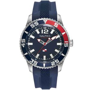 Reloj Nautica Pacific Beach NAPPBP901 Para Hombre Acero Inoxidable Correa de Silicona Azul