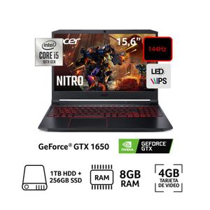 Laptop Gamer Nitro 5 15.6" Core I5 10300H 8GB RAM 1TB HDD + 256GB SSD 4GB Video GTX1650