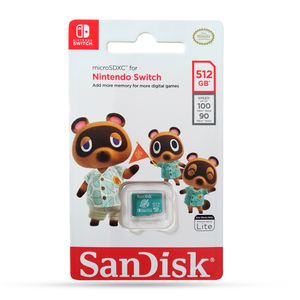 Memoria Micro SD Sandisk 512GB para Nintendo Switch 100 Mb/s