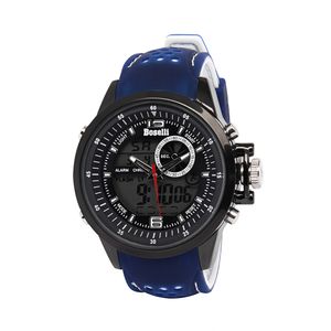 Reloj Boselli B121 Acuático Doble Hora Color Azul