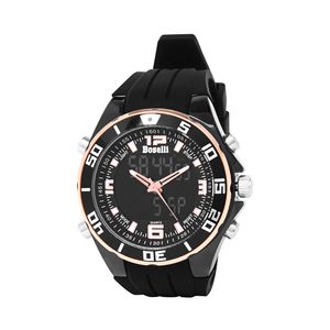 Reloj Boselli B130 Acuático Doble Hora Color Negro