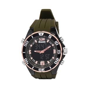 Reloj Boselli B130 Acuático Doble Hora Color Verde