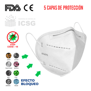 Mascarilla KN95 Clip Nasal Externo BLANCO x 50 un Pack 2 cajas