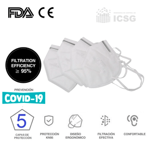 Mascarilla KN95 Clip Nasal Externo BLANCO x 100 un Pack 4 cajas