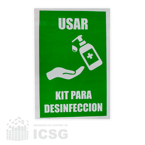 Señal Usar Kit de Desinfeccion + Regalo