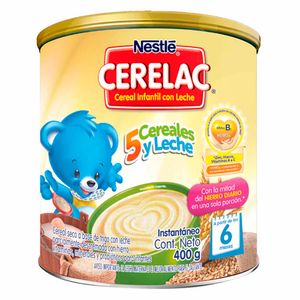 Cereal Infantil NESTLÉ Cerelac 5 Probióticos Cereales Lata 400g
