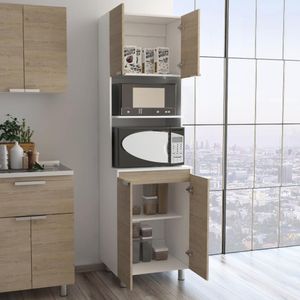 Mueble Microondas Fendi - Roble/Blanco