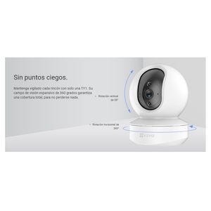 Ezviz Cámara seguridad Wifi Inalámbrica Gira 360 TY1 FULL HD 1080P