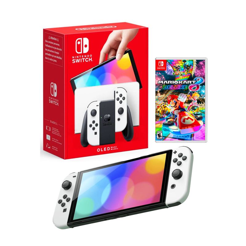 Consola Nintendo Switch Modelo Oled Blanco + Mario Kart 8 Deluxe Real