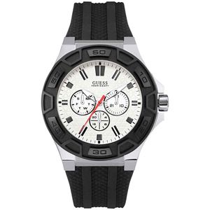 Reloj Guess Force W0674G3 Para Hombre Multifuncional Correa de Silicona Negro Blanco