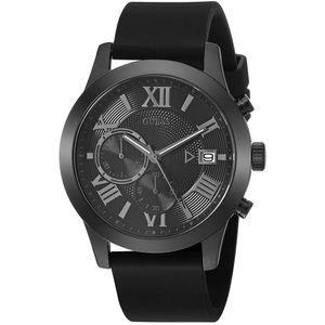 Reloj Guess Atlas U1055G1 W1055G1 Para hombre Acero Inoxidable Correa de Silicona Negro