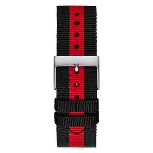 Reloj Guess Crew W1051G1 Para Hombre Acero Inoxidable Correa de Nailon Negro Rojo