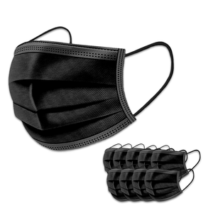 Mascarilla Quirurgica Negra 3 Pliegues 500 Un - 10 Cajas