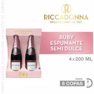 Espumante RICCADONNA Ruby Aromático Botella 200ml Paquete 4un