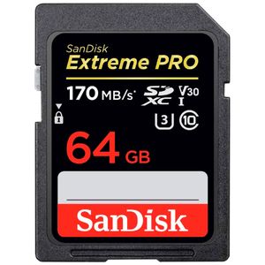 Tarjeta de memoria SANDISK SD Extreme Pro 64GB de 170MB/S