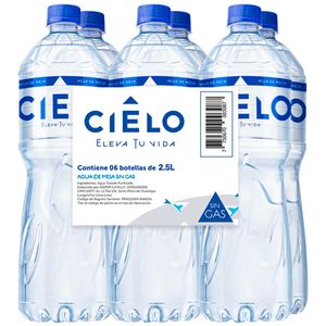 Agua sin Gas CIELO Botella 2.5L Paquete 6un