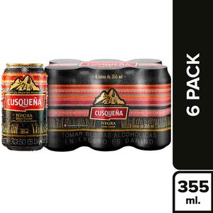 Cerveza CUSQUEÑA Negra Lata 355ml 6 Pack