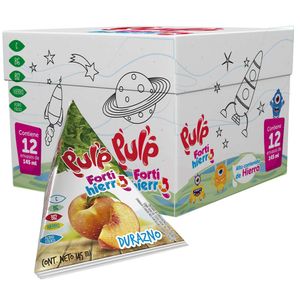 Bebida de Fruta PULP Forti Hierro Durazno Caja 145ml Paquete 12un