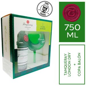 Gin TANQUERAY London Dry Botella 750ml + Copa Acrílica