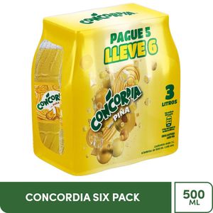 Gaseosa CONCORDIA de Piña Botella 500ml Paquete 6un