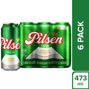 Cerveza PILSEN Lata 473ml Paquete 6un