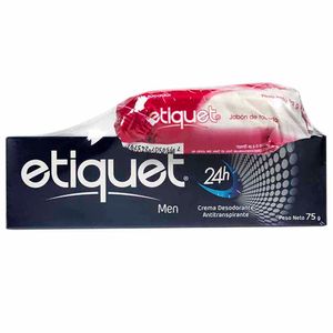 Desodorante en Crema para Hombre ETIQUET Tubo 75g + Jabón de Tocador Barra 90g