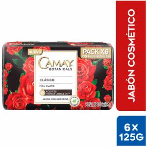 Jabón de Tocador CAMAY Clásico Barra 125g Paquete 6un