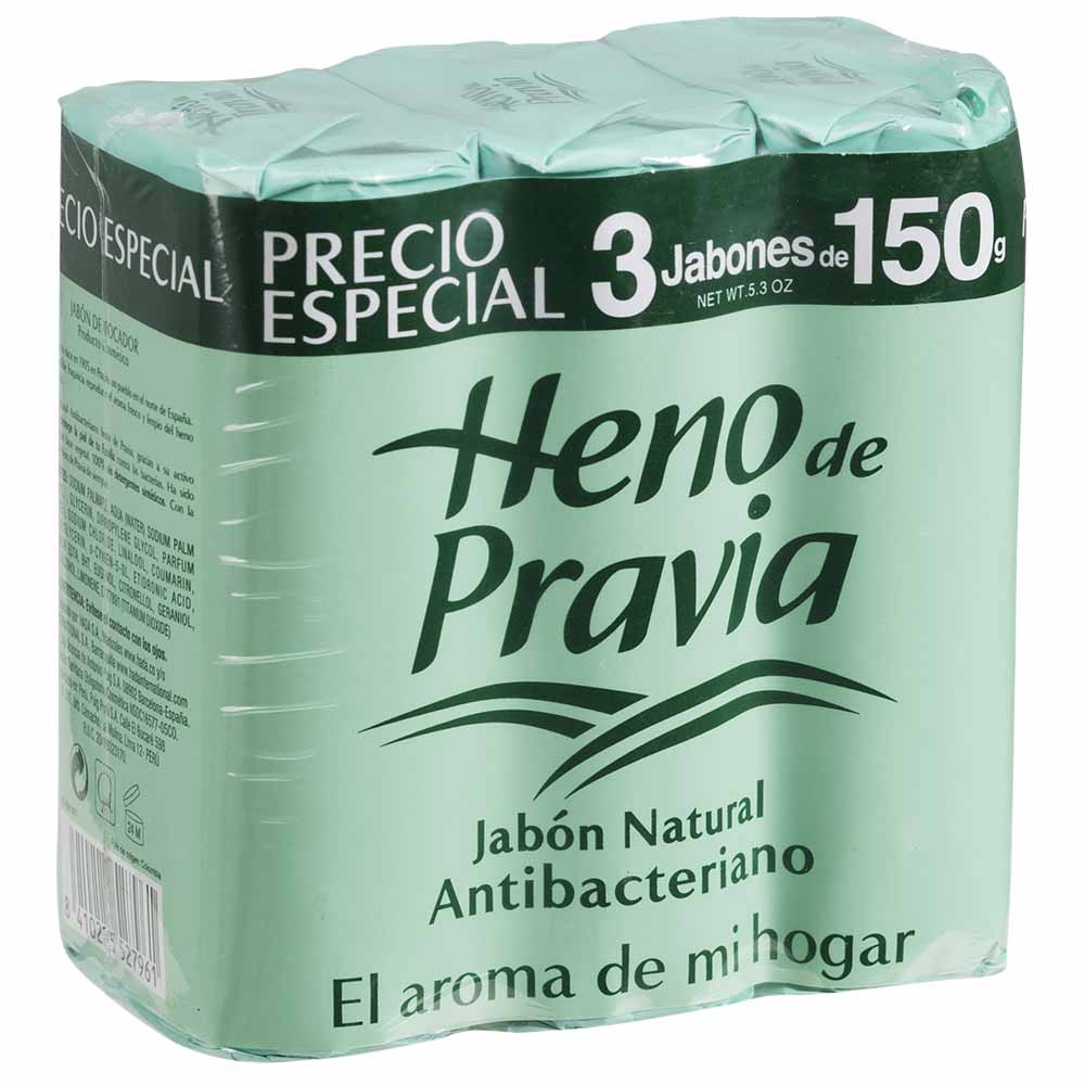 Jabón De Tocador Heno De Pravia Antibacterial Paquete 3un Real Plaza 8674