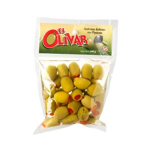 Aceitunas Verdes EL OLIVAR con Pimiento Bolsa 240g