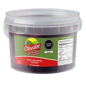 Aceituna Negra Entera OLIVALLE Balde 400g