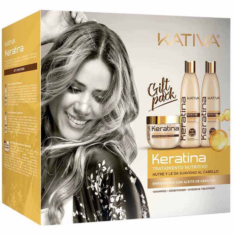 Shampoo KATIVA Keratina Frasco 250ml + Acondicionador Frasco 250ml