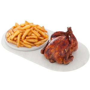 Pollo Rostizado + Papas Fritas