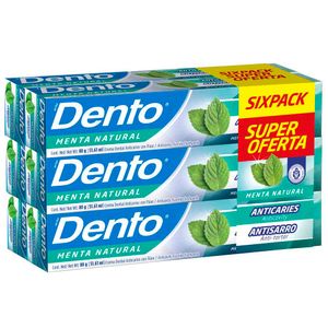 Pasta Dental DENTO Menta 6 Pack Tubo 80g
