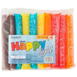 Chups HAPPY CHUPS Sabores Surtidos Light con Vitamina C Paquete 10un