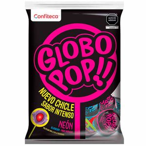 Chupetes GLOBO POP NEON!! Con chicle sabor limonada Bolsa 480Gr