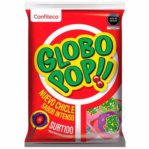 Chupetes GLOBO POP!! Con chicle sabores surtidos Bolsa 480Gr