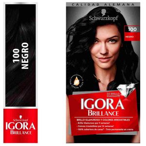 Tinte para Cabello SCHWARZKOPF Igora Brillance 100 Negro Caja 1un