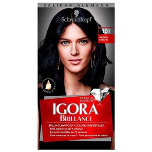 Tinte para Cabello SCHWARZKOPF Igora Brillance 101 Negro Noche Caja 1un