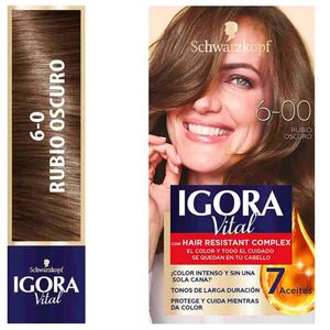 Tinte para Cabello IGORA Vital 6-0 Rubio Oscuro Caja 1un