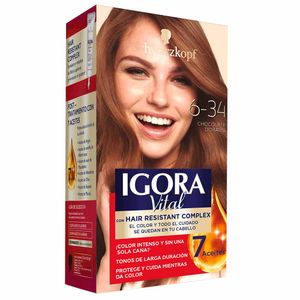 Tinte para Cabello IGORA Vital 6-34 Chocolate Dorado Caja 1un