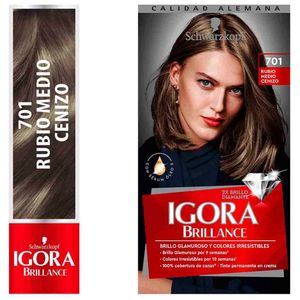 Tinte para Cabello SCHWARZKOPF Igora Brillance 701 Rubio Medio Cenizo Caja 1un