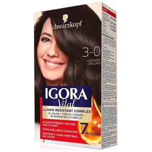 Tinte para Cabello IGORA Vital 3-0 Castaño Oscuro Caja 1un