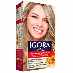 Tinte para Cabello IGORA Vital 9-1 Rubio Extra Claro Cenizo Caja 1un