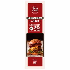 Mini Hamburguesa Angus BON BEEF 70g Caja 8un