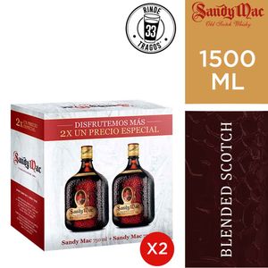 Pack Whisky SANDY MAC Botella 750ml Paquete 2un