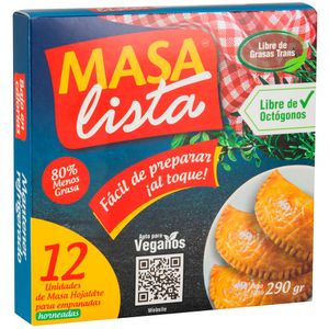 Masa Hojaldre MASALISTA para Empanadas al Horno Caja 12un