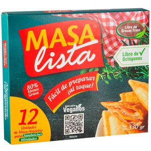 Masa MASALISTA para Sandwiches Caja 12un