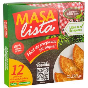Masa Hojaldre MASALISTA para Empanadas Fritas Caja 12un